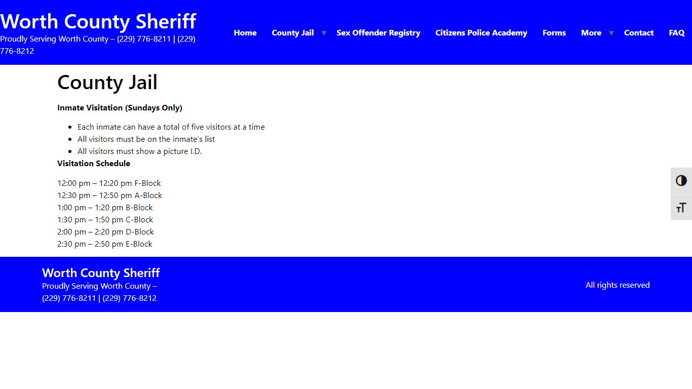 County Jail | Worth County Sheriff